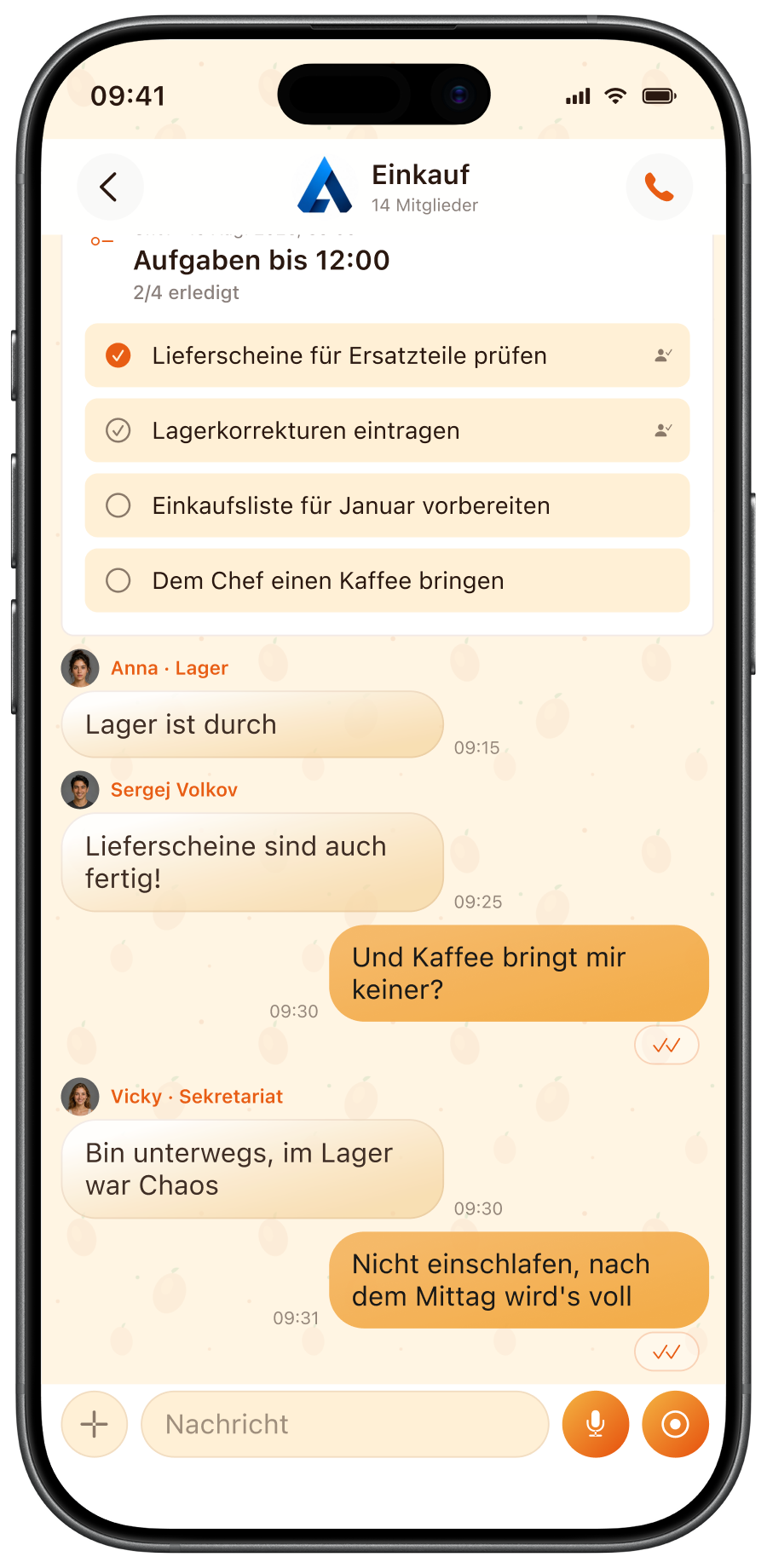 Aufgaben in der Gruppe
