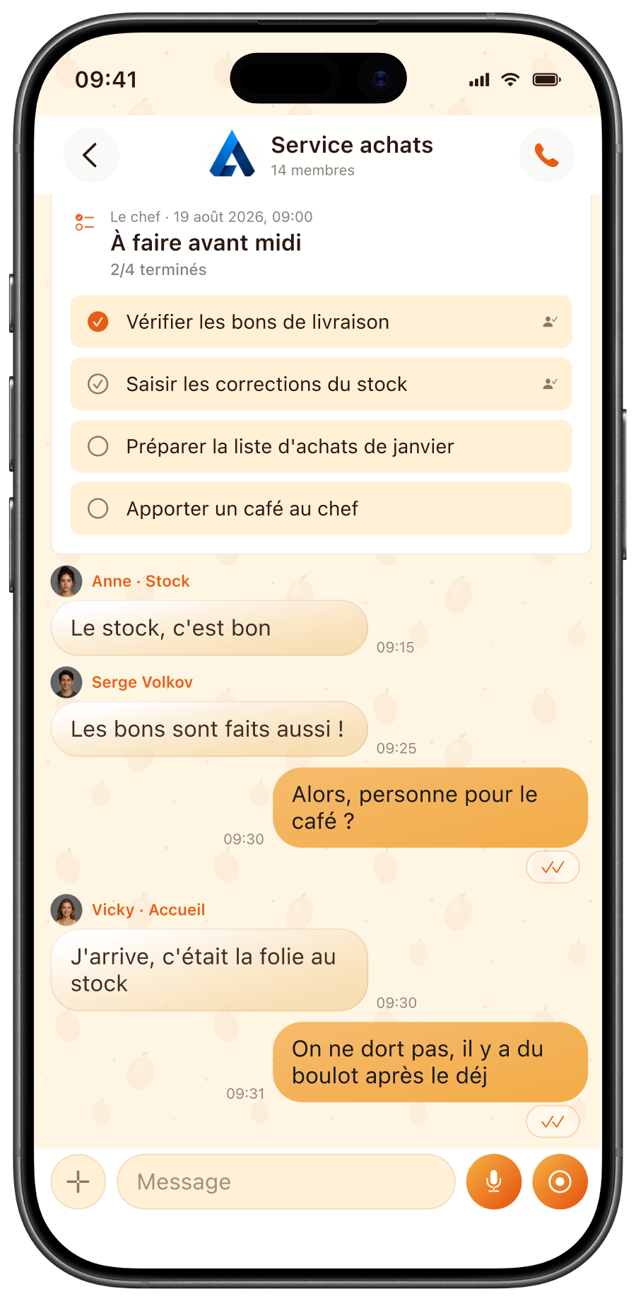 Tâches de groupe