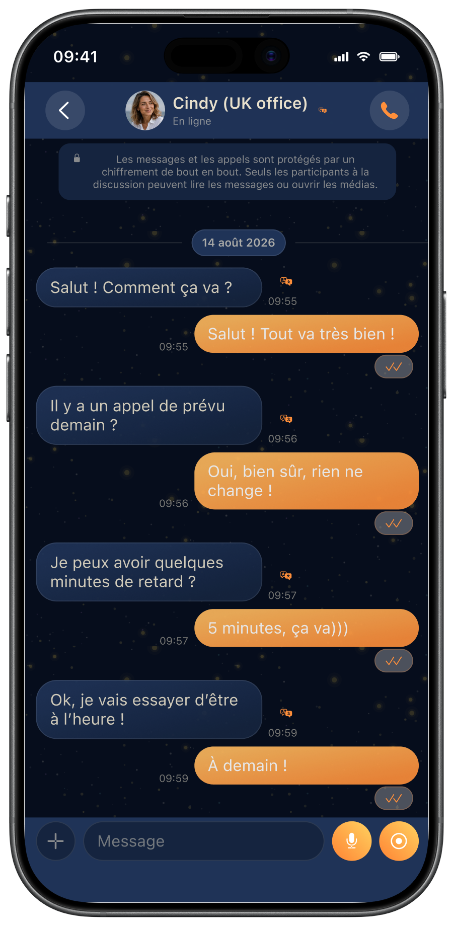Traduction automatique activée